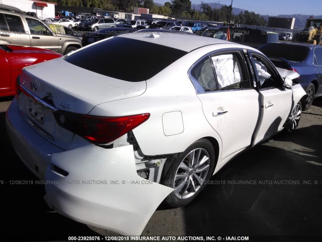 JN1BV7AP0FM350988 - 2015 INFINITI Q50 PREMIUM/SPORT WHITE photo 4