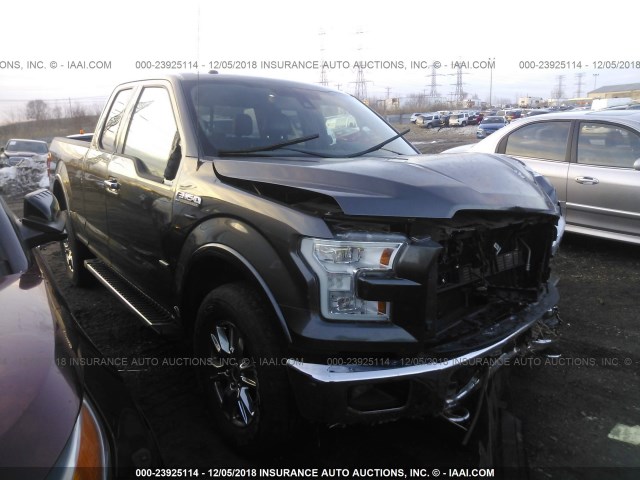 1FTFX1EG5FFC04686 - 2015 FORD F150 SUPER CAB GRAY photo 1