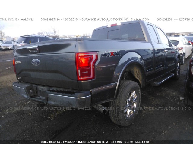 1FTFX1EG5FFC04686 - 2015 FORD F150 SUPER CAB GRAY photo 4