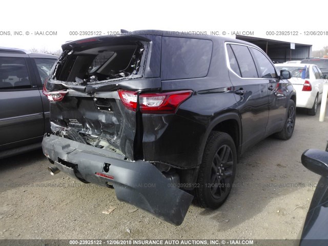 1GNERFKW7JJ268322 - 2018 CHEVROLET TRAVERSE LS BLACK photo 4