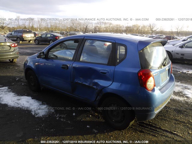 KL1TD66E89B371701 - 2009 CHEVROLET AVEO LS/LT BLUE photo 3