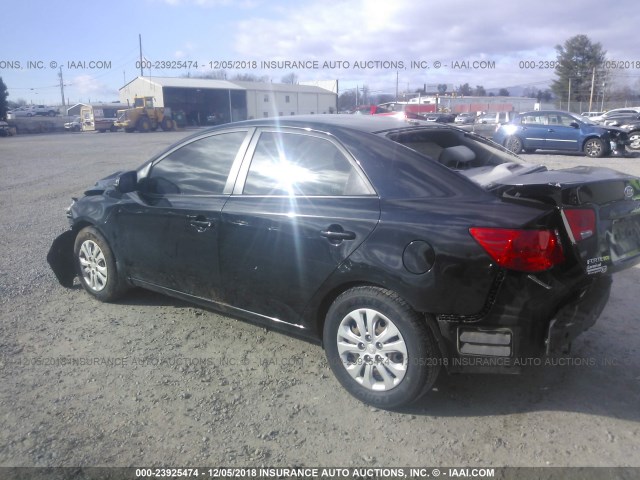 KNAFU4A23C5596036 - 2012 KIA FORTE EX BLACK photo 3