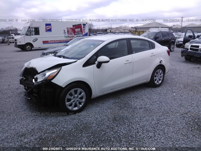 KNADM4A36C6055380 - 2012 KIA RIO WHITE photo 2