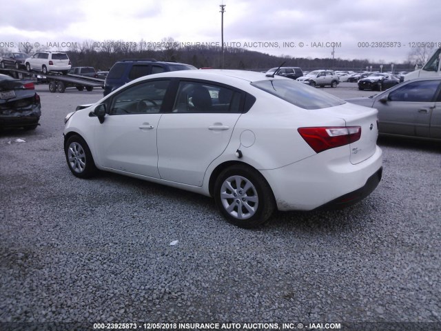 KNADM4A36C6055380 - 2012 KIA RIO WHITE photo 3