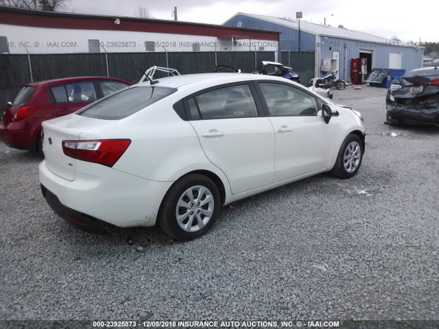 KNADM4A36C6055380 - 2012 KIA RIO WHITE photo 4