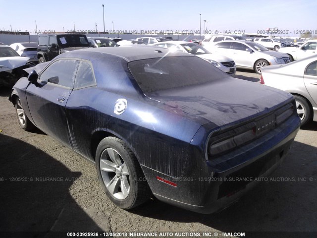 2C3CDZAG2GH236631 - 2016 DODGE CHALLENGER SXT BLUE photo 3