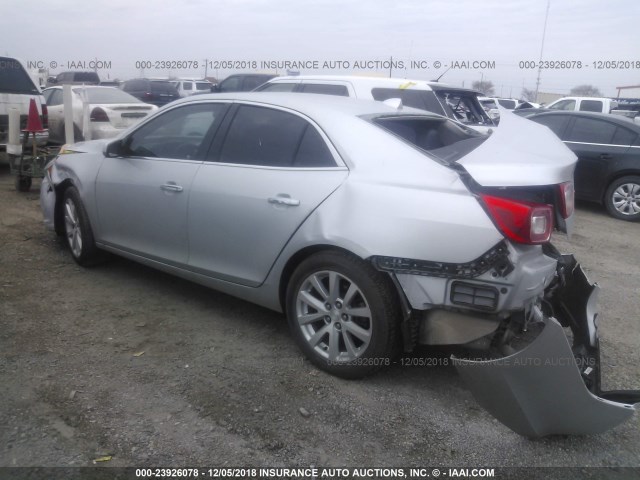 1G11H5SA8DF276101 - 2013 CHEVROLET MALIBU LTZ SILVER photo 3