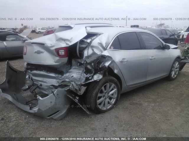 1G11H5SA8DF276101 - 2013 CHEVROLET MALIBU LTZ SILVER photo 4