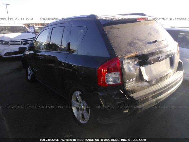 1C4NJDBB4CD621067 - 2012 JEEP COMPASS SPORT BLACK photo 3