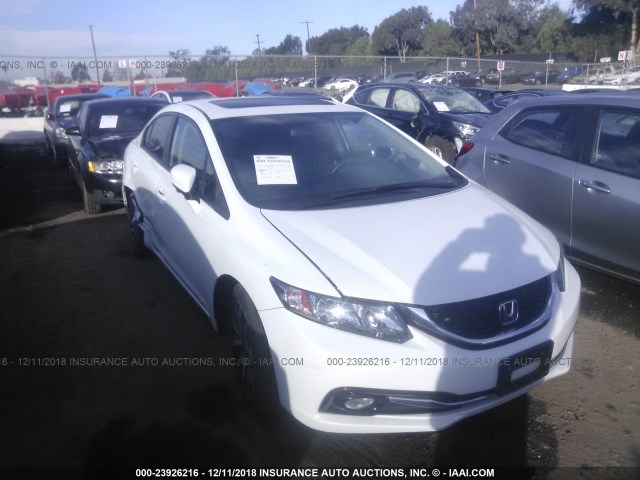 19XFB2F92EE234077 - 2014 HONDA CIVIC EXL WHITE photo 1