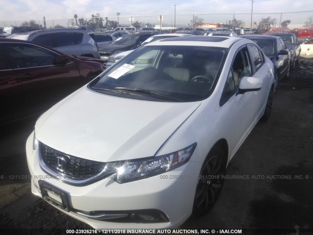 19XFB2F92EE234077 - 2014 HONDA CIVIC EXL WHITE photo 2