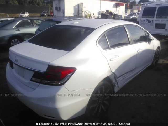 19XFB2F92EE234077 - 2014 HONDA CIVIC EXL WHITE photo 4