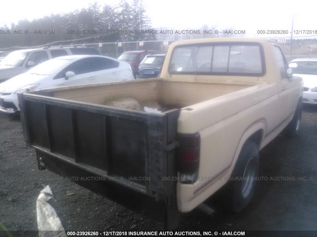 1FTCF10E9CRA08059 - 1982 FORD F100 YELLOW photo 4