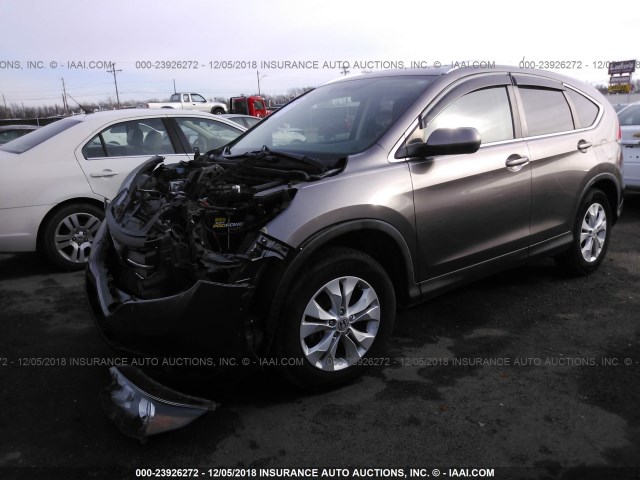 5J6RM3H75CL002886 - 2012 HONDA CR-V EXL BROWN photo 2