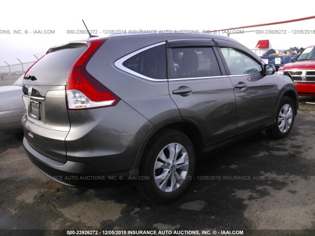 5J6RM3H75CL002886 - 2012 HONDA CR-V EXL BROWN photo 4