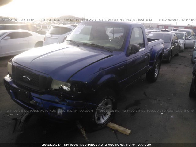 1FTYR10U24PA22712 - 2004 FORD RANGER BLUE photo 2