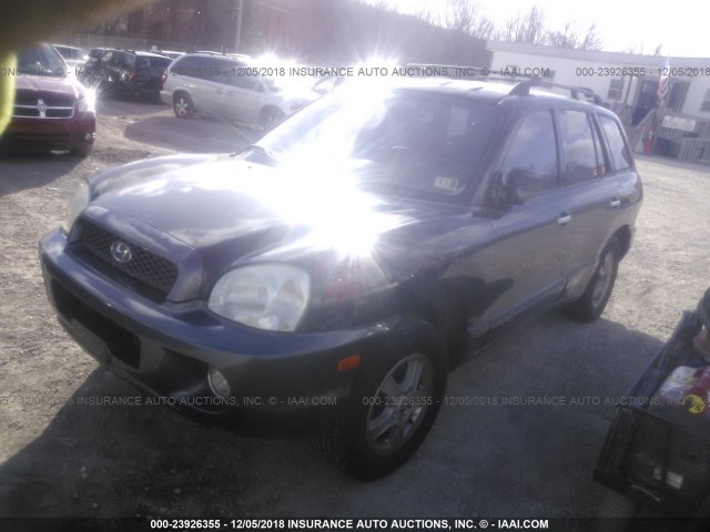 KM8SC73E84U593830 - 2004 HYUNDAI SANTA FE GLS/LX BLACK photo 2