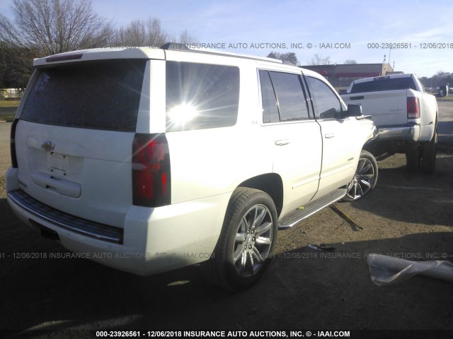 1GNSKCKC1FR157172 - 2015 CHEVROLET TAHOE K1500 LTZ WHITE photo 4