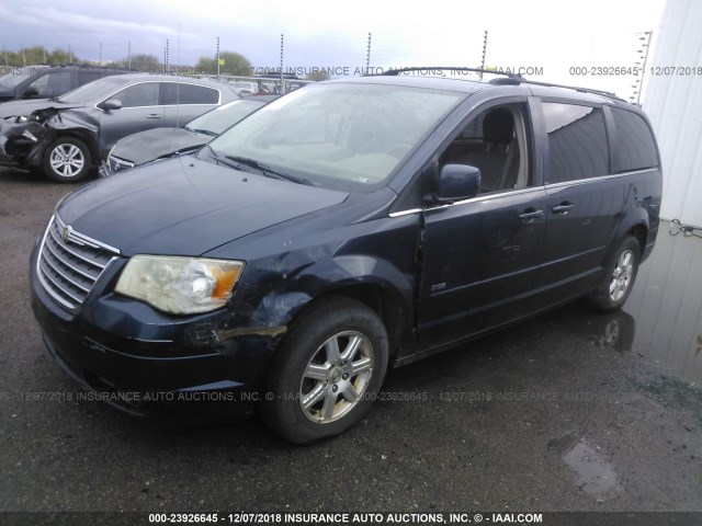 2A8HR54P38R702210 - 2008 CHRYSLER TOWN & COUNTRY TOURING BLUE photo 2