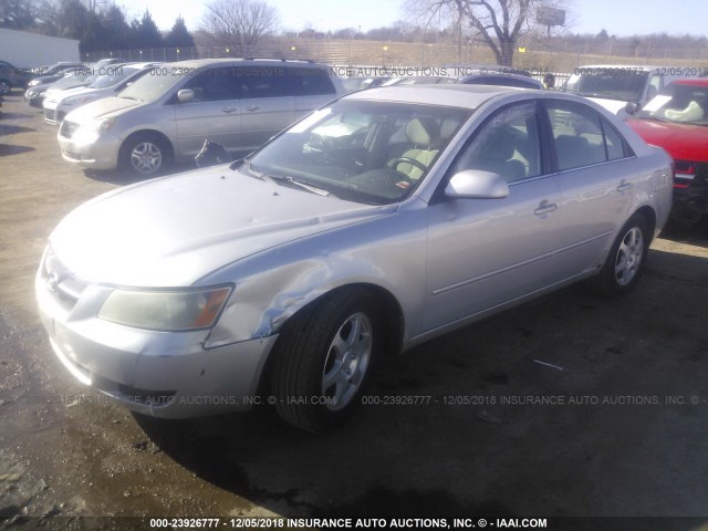 5NPEU46F76H051326 - 2006 HYUNDAI SONATA GLS/LX SILVER photo 2