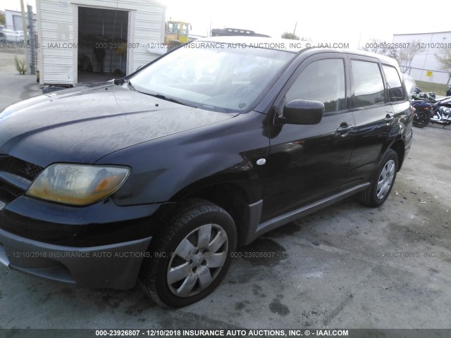 JA4LX31G63U041312 - 2003 MITSUBISHI OUTLANDER LS BLACK photo 2