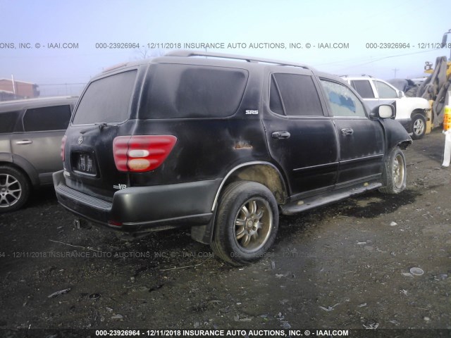 5TDZT34A14S229647 - 2004 TOYOTA SEQUOIA SR5 BLACK photo 4