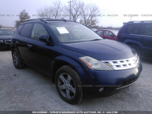 JN8AZ08T04W215118 - 2004 NISSAN MURANO SL/SE BLUE photo 1