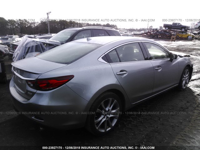 JM1GJ1W63E1128893 - 2014 MAZDA 6 GRAND TOURING GRAY photo 4