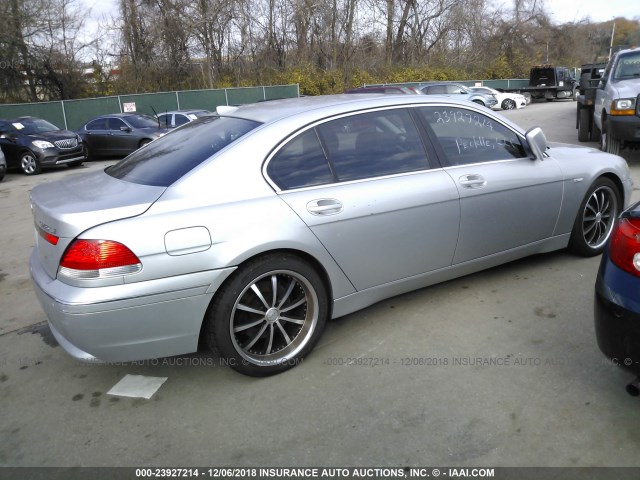 WBAGN63463DR13468 - 2003 BMW 745 LI SILVER photo 4