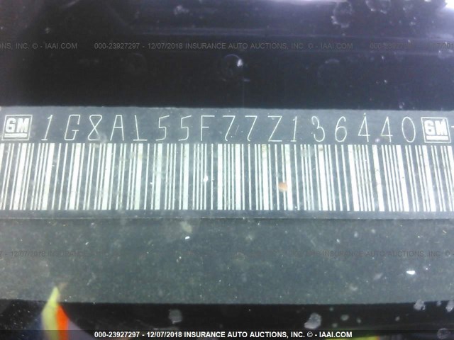1G8AL55F77Z136440 - 2007 SATURN ION LEVEL 3 GRAY photo 9