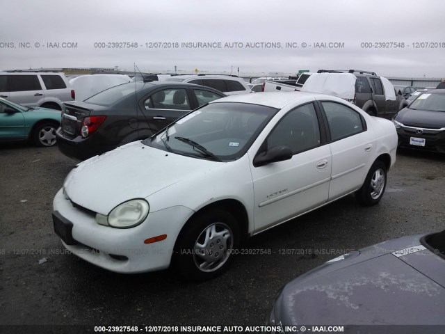 1B3ES46C2YD844460 - 2000 DODGE NEON ES WHITE photo 2