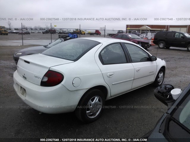 1B3ES46C2YD844460 - 2000 DODGE NEON ES WHITE photo 4