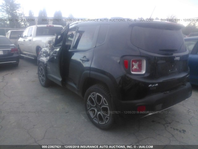 ZACCJBDT7FPB43198 - 2015 JEEP RENEGADE LIMITED BLACK photo 3