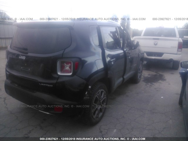 ZACCJBDT7FPB43198 - 2015 JEEP RENEGADE LIMITED BLACK photo 4