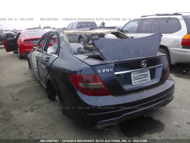 WDDGF4HB2CR197978 - 2012 MERCEDES-BENZ C 250 BLACK photo 3