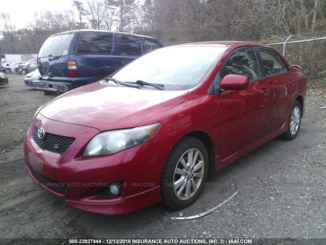 2T1BU4EEXAC345696 - 2010 TOYOTA COROLLA S/LE/XLE RED photo 2