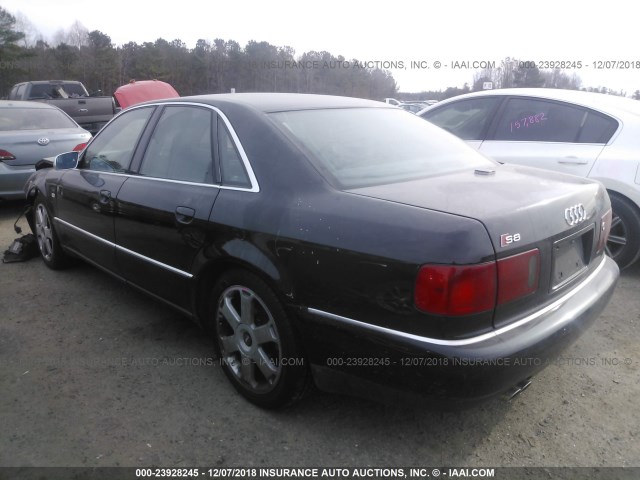 WAUGU54D01N012373 - 2001 AUDI S8 QUATTRO BLACK photo 3