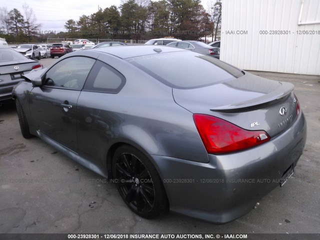 JN1CV6EK0AM101578 - 2010 INFINITI G37 SPORT GRAY photo 3