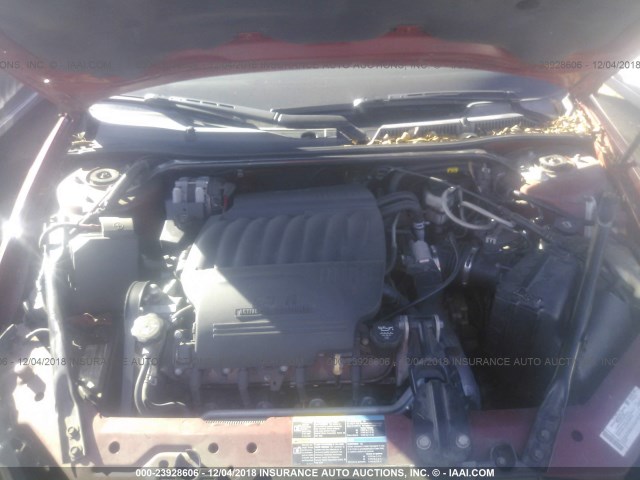 2G1WD58C389237960 - 2008 CHEVROLET IMPALA SUPER SPORT RED photo 10