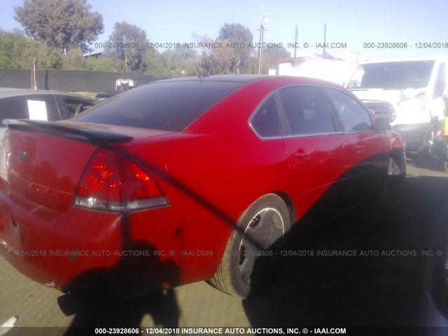 2G1WD58C389237960 - 2008 CHEVROLET IMPALA SUPER SPORT RED photo 4