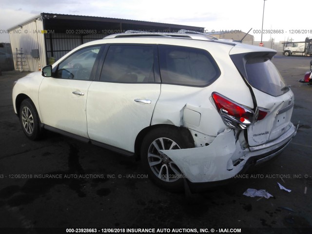 5N1AR2MM3FC651662 - 2015 NISSAN PATHFINDER S/SV/SL/PLATINUM WHITE photo 3