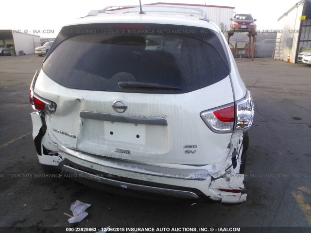 5N1AR2MM3FC651662 - 2015 NISSAN PATHFINDER S/SV/SL/PLATINUM WHITE photo 6