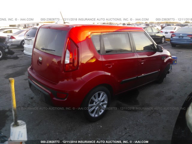 KNDJT2A68D7604757 - 2013 KIA SOUL +/!/SPORT RED photo 4