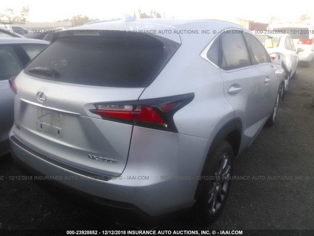 JTJYARBZXF2016331 - 2015 LEXUS NX 200T SILVER photo 4