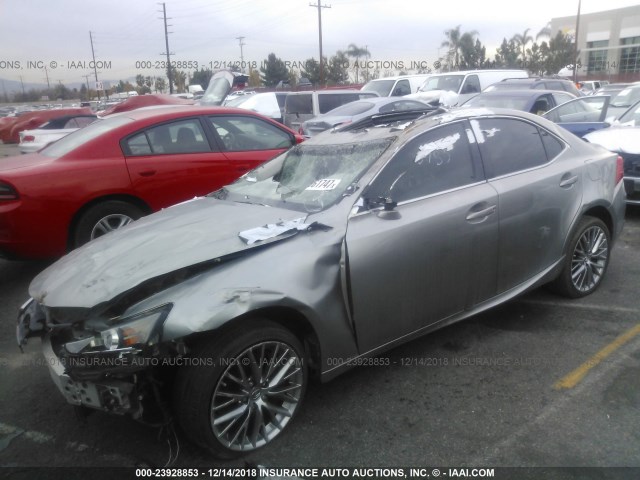 JTHBA1D29H5052764 - 2017 LEXUS IS 200T GRAY photo 2