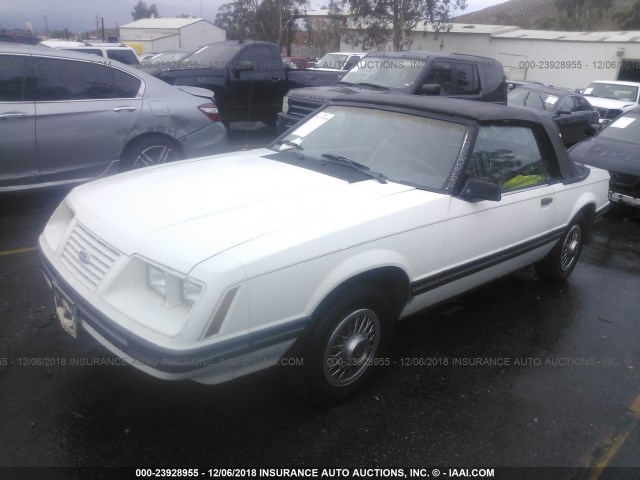 1FABP2734EF193375 - 1984 FORD MUSTANG GLX WHITE photo 2