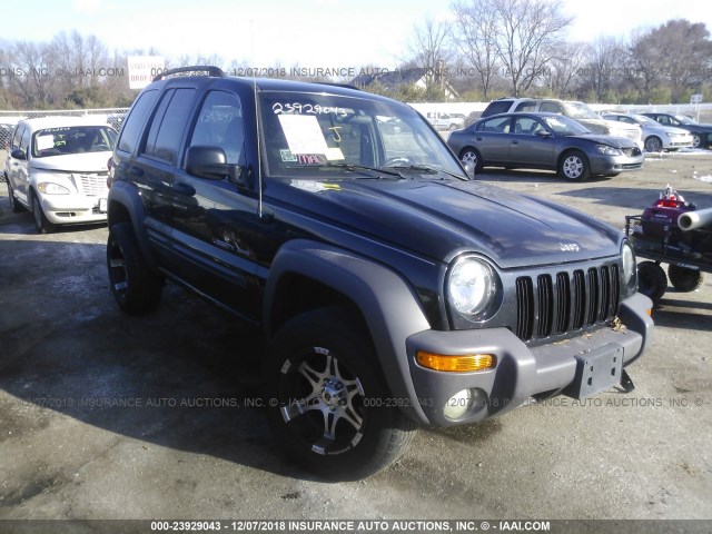 1J8GL48K63W659942 - 2003 JEEP LIBERTY SPORT/FREEDOM BLACK photo 1