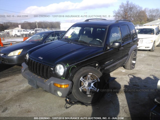 1J8GL48K63W659942 - 2003 JEEP LIBERTY SPORT/FREEDOM BLACK photo 2