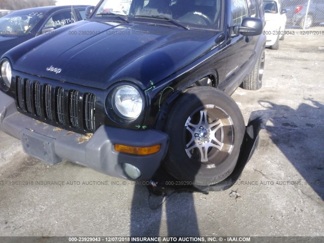 1J8GL48K63W659942 - 2003 JEEP LIBERTY SPORT/FREEDOM BLACK photo 6