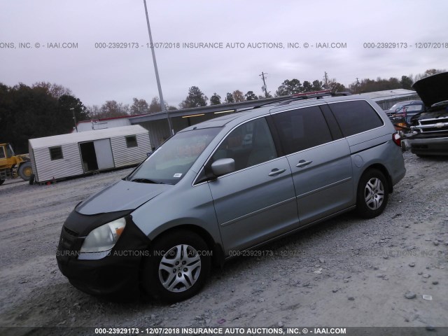 5FNRL38685B096350 - 2005 HONDA ODYSSEY EXL GREEN photo 2